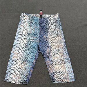 Men's Blue Snake-Print Swim Shorts
